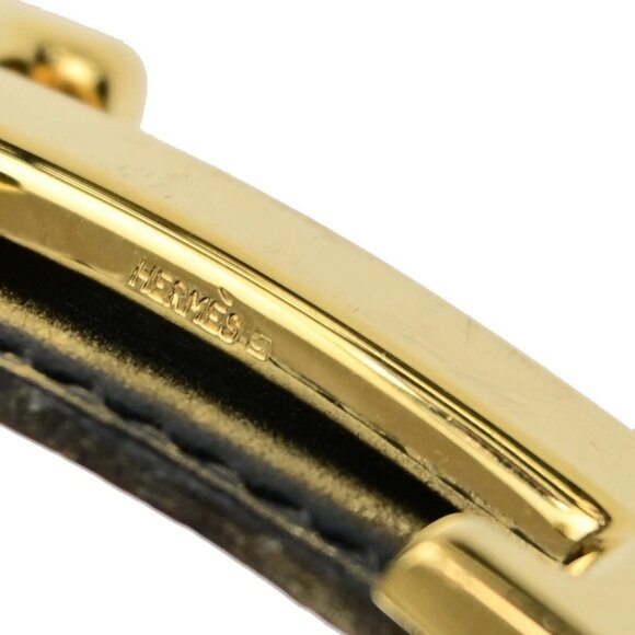 HERMES H Logo Constance Reversible Buckle Belt Leather #65 Black Brown 89YH155 - Picture 12 of 13